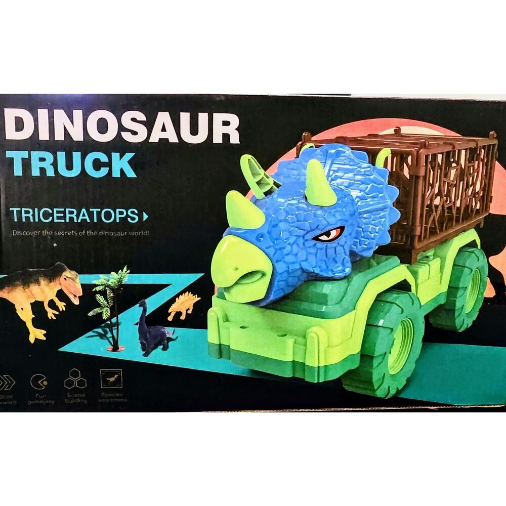 Temi Dinosaur Truck Set Triceratops For Gift Set Sealed Box Ages 3+